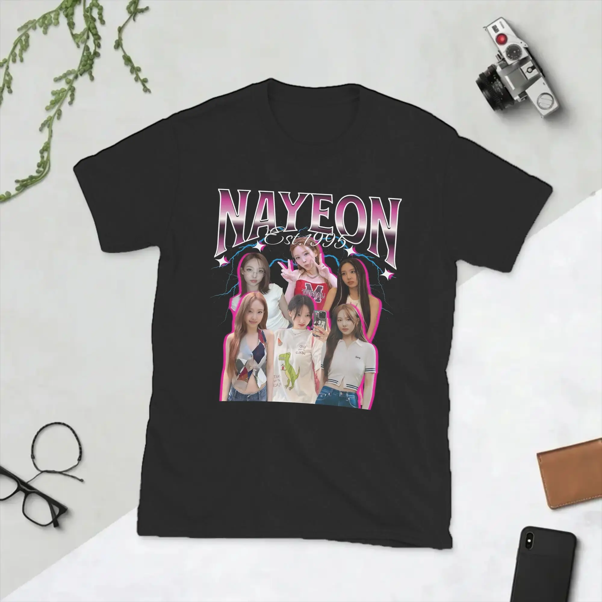 Men T-Shirt Kpop T-Twice Nayeon 90s Vintage 100% Cotton Tee Shirt Short Sleeve  T Shirts Round Neck Clothes Printed