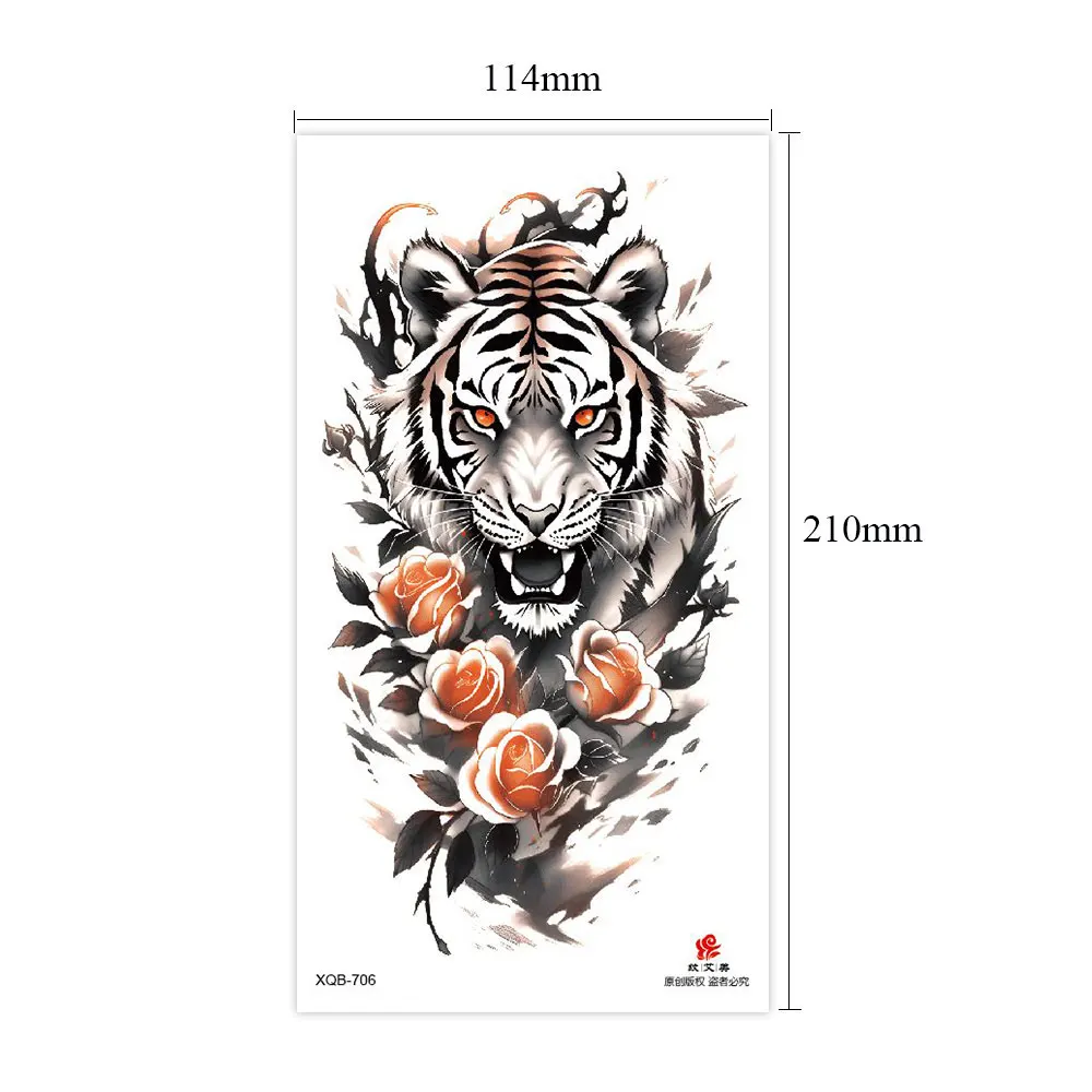 Waterproof Animal Temporary Tattoos for Men Wolf Tiger Skeleton Fake  Tattoo Stickers for Women Hand Arm Sleave Body Decoration