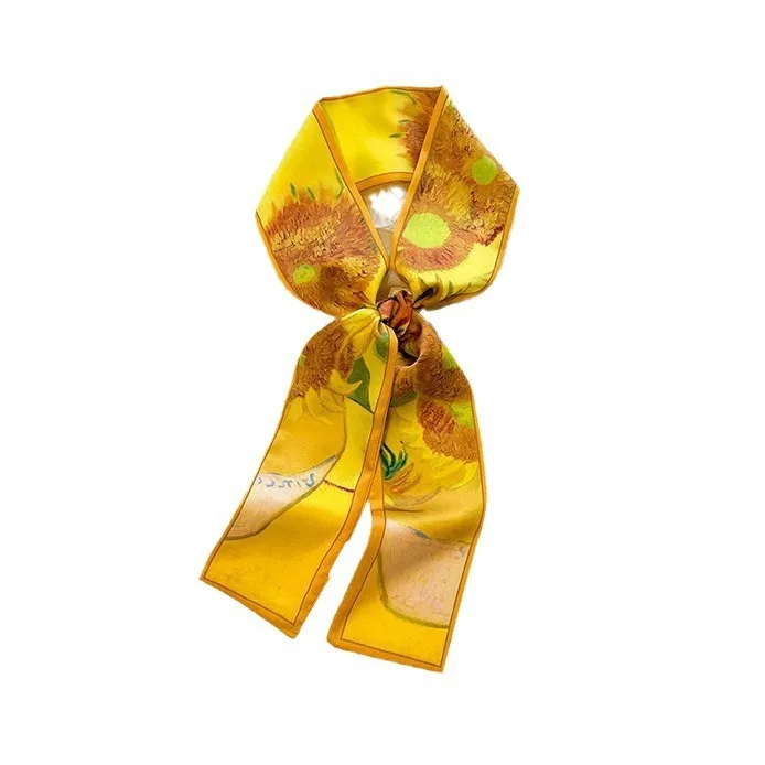 Silk Bow Minimalist Silk Scarf Band Cute Chic for Women, Aesthetic Boho Hair Scarf Wrap, Party Holiday Beach Weekend Unique