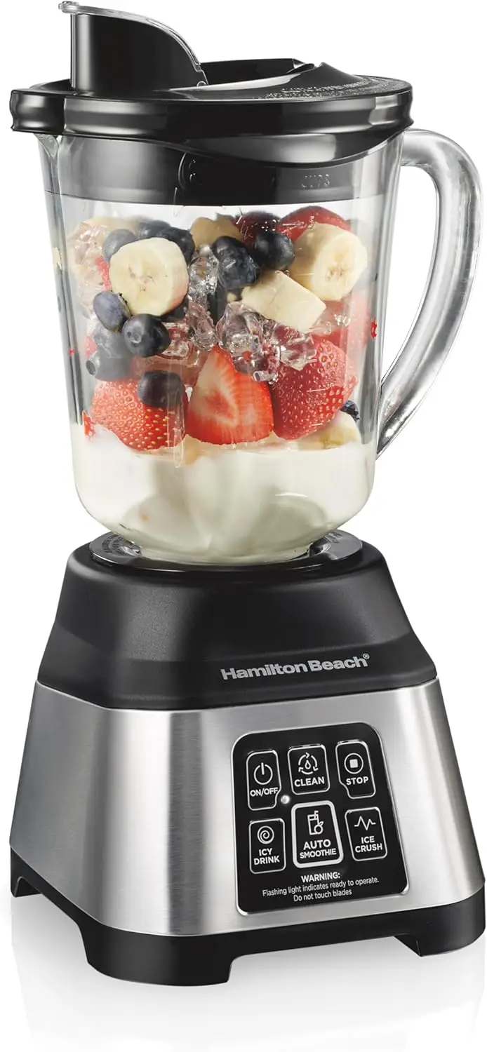 

Blender with 5 Functions, Auto Smoothie Cycle, Wave Action System, 850W, 40oz BPA Free Glass Jar, Stainless Steel