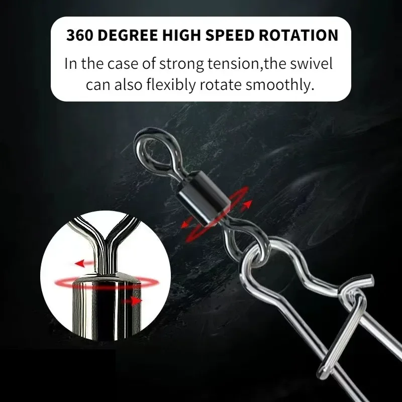 50 قطعة الفولاذ المقاوم للصدأ بايك معدات صيد الأسماك اكسسوارات موصل دبوس تحمل وصلة دوّارة لصيد الأسماك المفاجئة بالجملة #3