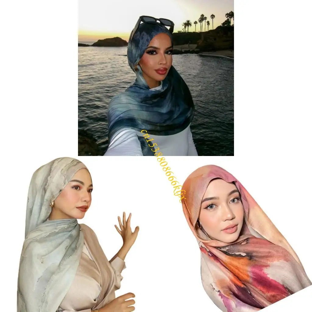 

Мусульмане шифоновый шарф Hijab для женщин Hijab Head Обертывание длинных шарфов Scarfs 066c