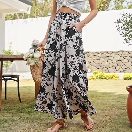 Pant Women Wide Leg Long Pants High Waist Straight Trousers Y2k Streetwear Elegant Splice Work Casual Loose Print 2026 Summer