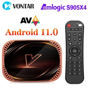 Kotak TV Pintar VONTAR X4 Amlogic S905X4 Android 11 4GB 128G 32GB 64GB Akses Internet Nirkabel BT AV1 Kotak TV Pemutar Media 4K 1000M Dekoder 8 tv kotak penjualan terbaik vontar - №