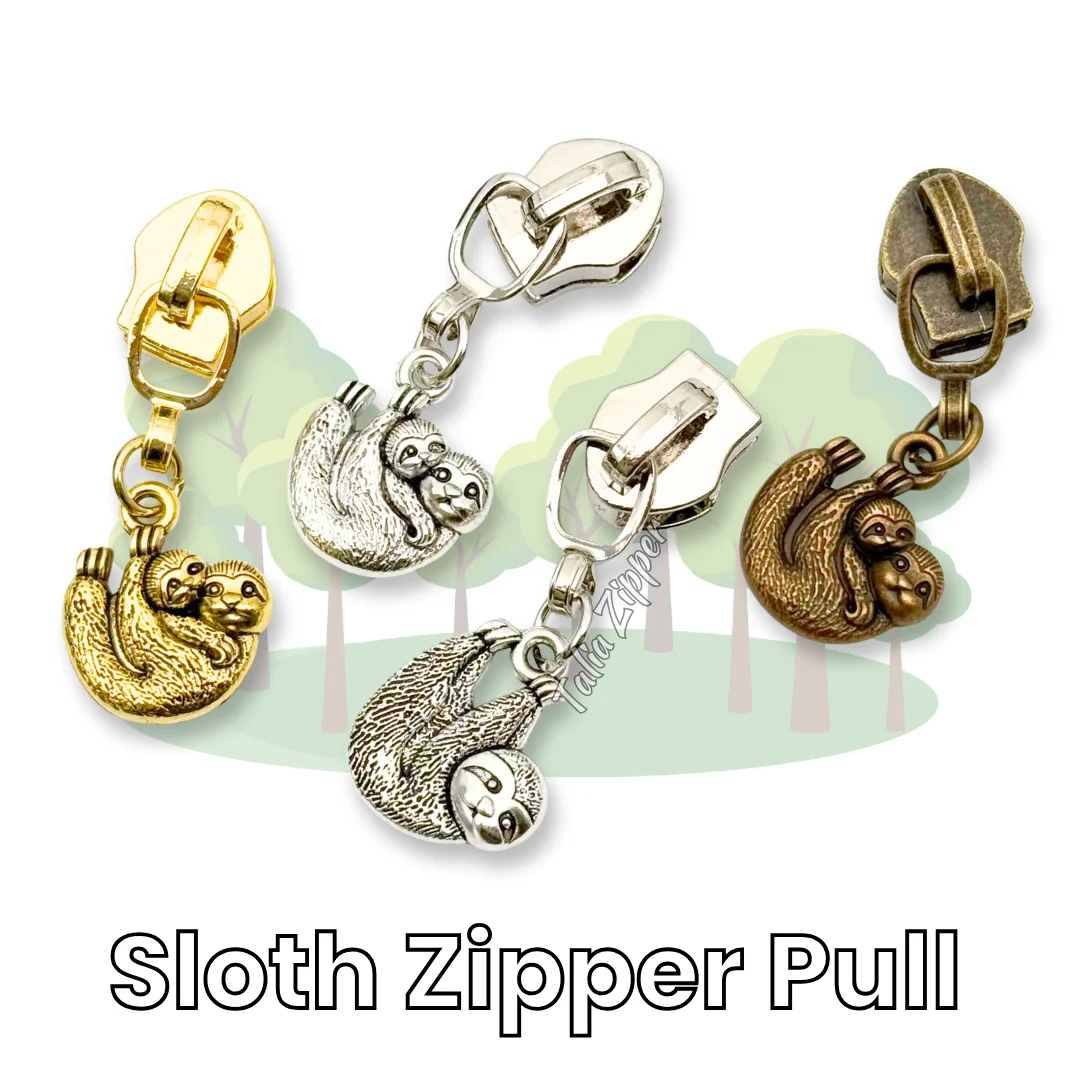 5pcs #5 Sloth Nylon Zipper Pulls and Zipper Sliders-Nylon Material, Suitable for Bags, Pockets, Clothing, DIY Wallets
