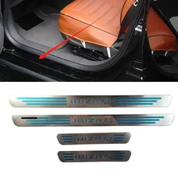 4PCS/Lot Stainless Steel For SEAT IBIZA Ultra-thin Auto Car Door Sill Scuff Plate Pedal Cover
