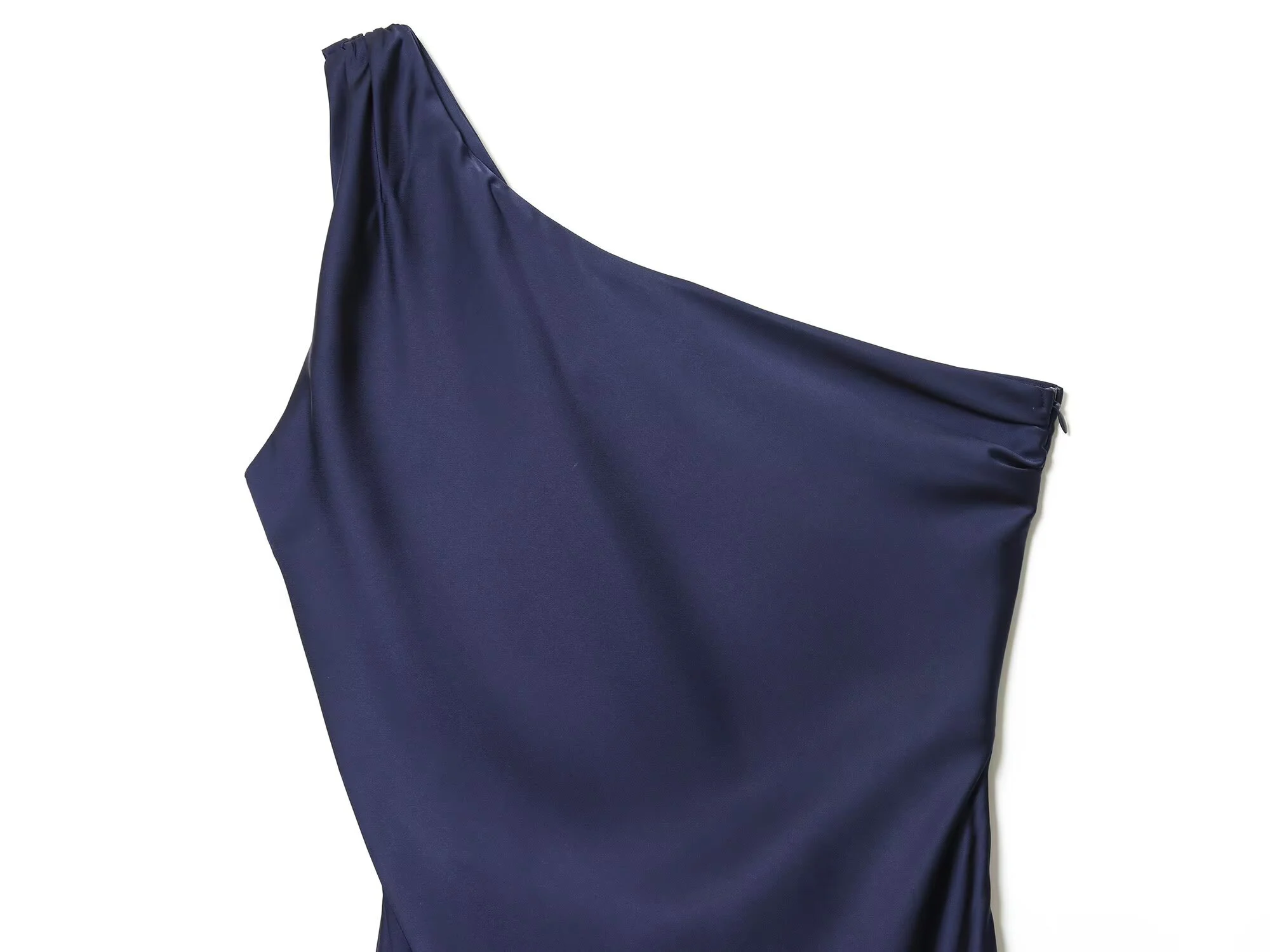 ZERAINS European and American style new women's slim and versatile dress with a silk satin texture and a MIDI long style