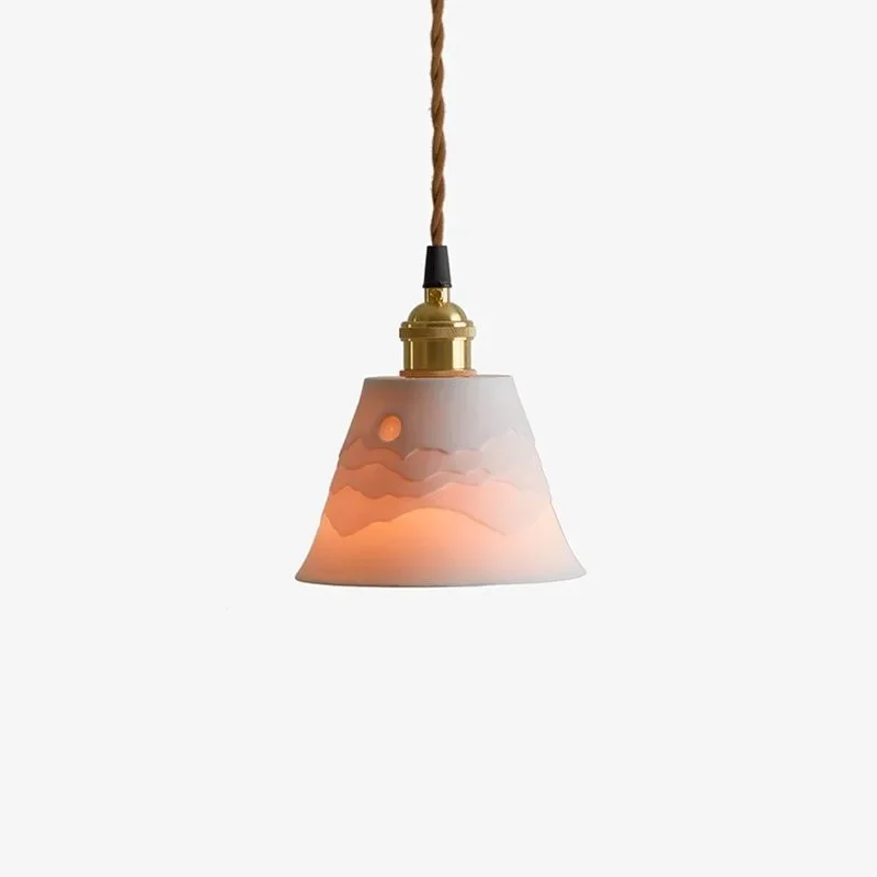 Mountain Shadow Brass Retro Simple Chandelier Bedroom Dining Room Ceramic Lamp