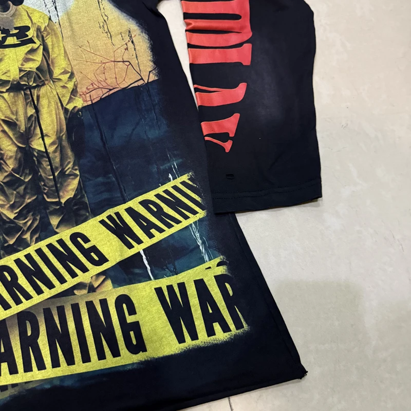 American Hip-hop Trend Rough Play Long Sleeve Tee Men's Women's High Quality Hot Stamping Pattern Printed T-shirt Tops view 5