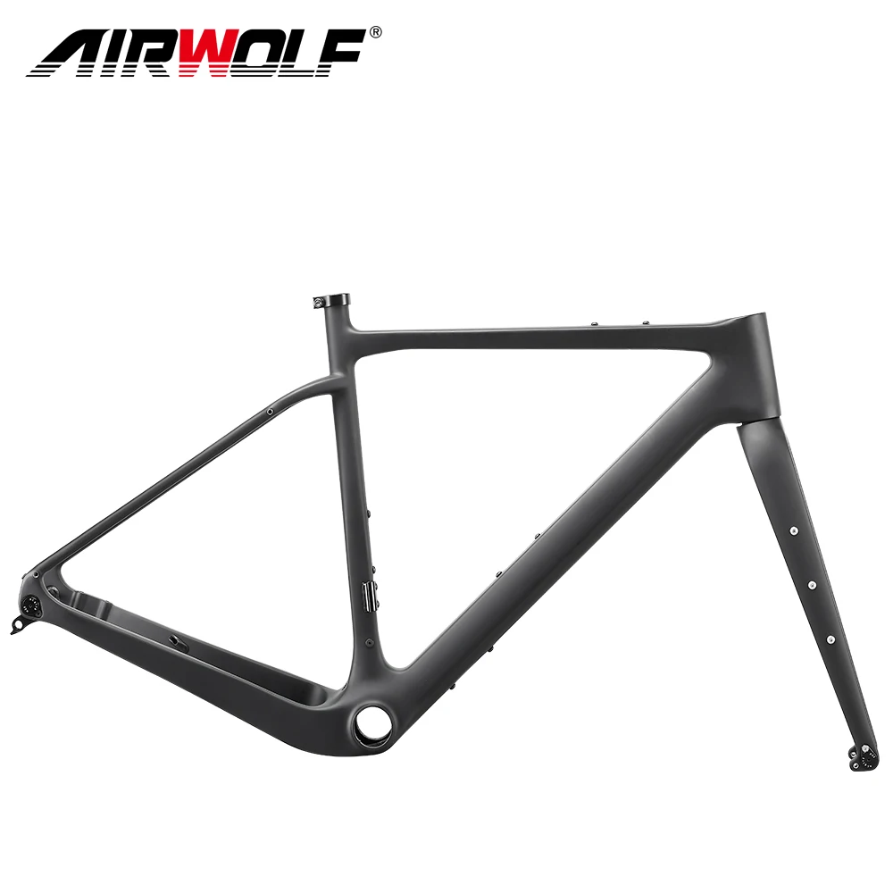 T1100 Full Carbon Gravel Frame 700C*45C Disc Brake BB386 Thru Axle 142mm Frok Cyclocross Gravel Bicycle Frameset Road Bike Frame