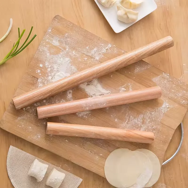 Solid Wooden Rolling Pin Make Pasta Dumplings Fondant Biscuit Cake Tools Non Stick Pastry Roll Dough Roller Kitchen Baking Tools