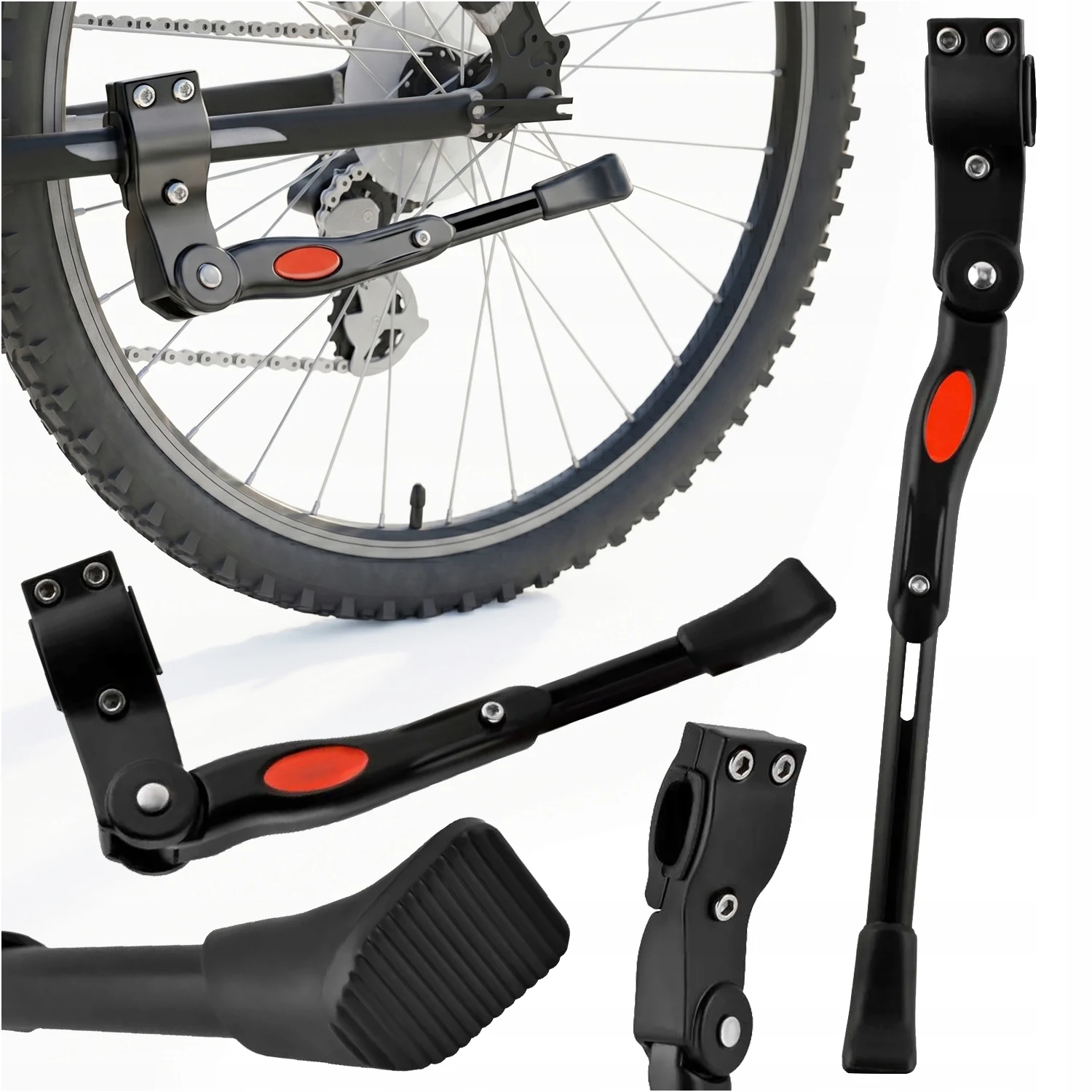 Image of Verstellbarer Aluminium-Fahrradständer für Hinterradmontage, passend für 24, 26, 27,5, 29 Zoll MTB, Rennräder, Citybikes, Trekkingräder, faltbar, rutschfest, kratzfeste Gummiauflage, schnelle Montage