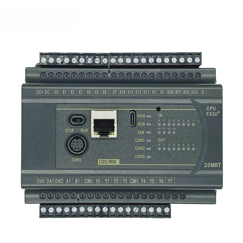 For PLC Industrial Control Board Programmable FX3U14/20/24/32 MRMT Network Port PT100K Temperature CAN Weighing