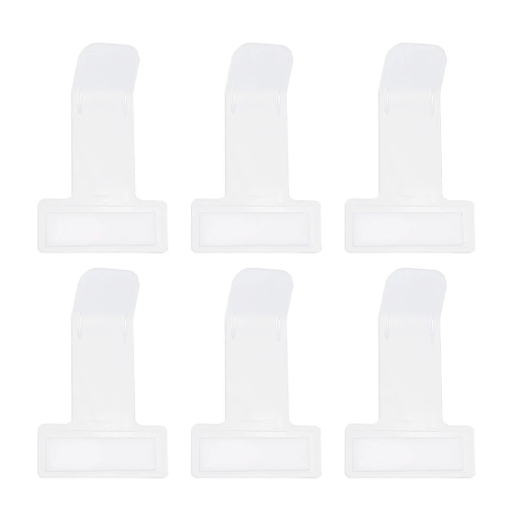 

6pcs Transparent Plastic Ticket Folder T-Shape Mini Bill Clip Car Windscreen Window Holder Double-Sided Adhesive Sticker