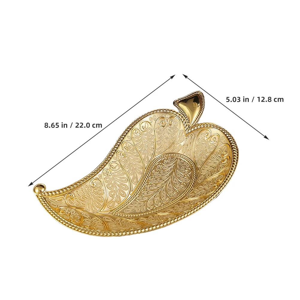 

Dried Fruit Serving Tray Zinc Alloy Decorative Snack Plate Fruit Holder Candy Dish for Home Office Restaurant Party