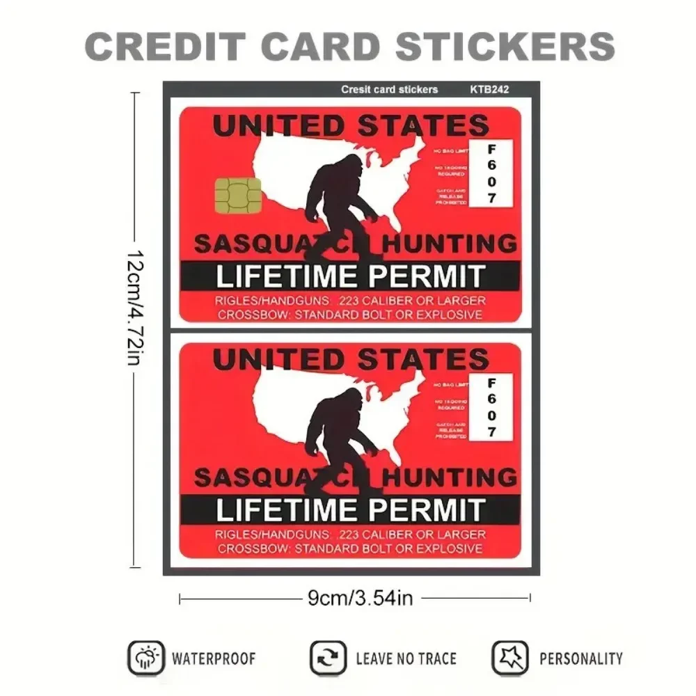 Ape Man Sasquatch Hunting Permit Sticker Foot Hunting Licenses Die Cut Vinyl Car Sticker Decal Funny Warning Animal Decal Gifts