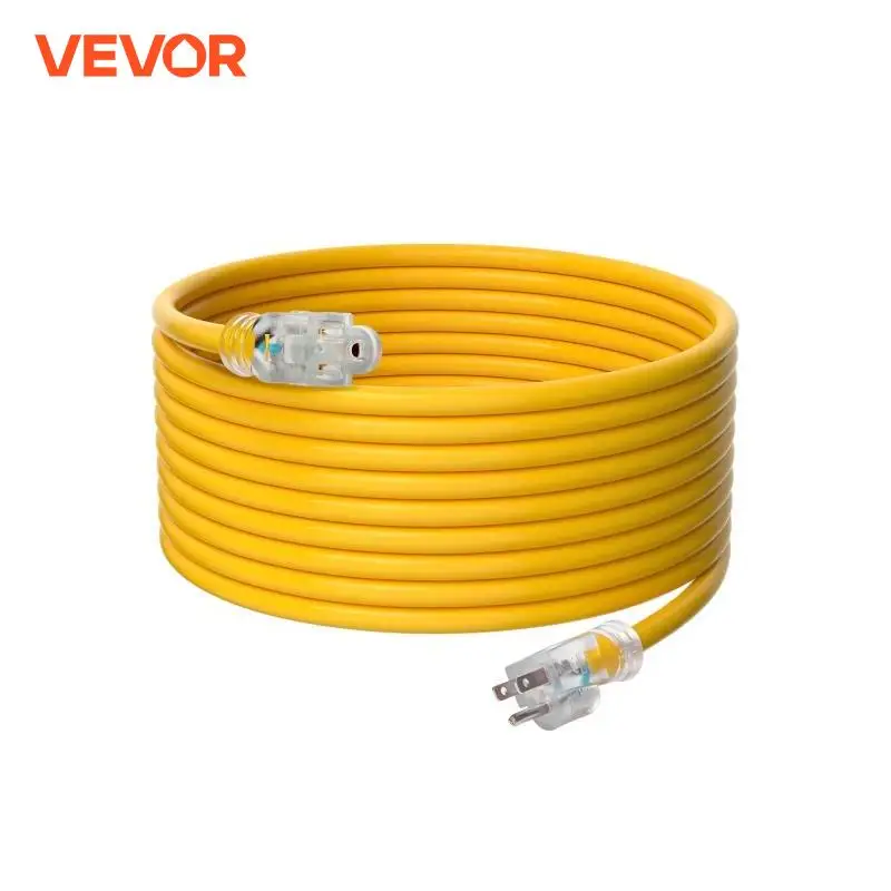 VEVOR 15A/30A Generator Extension Cord 25Ft Heavy-Duty Power Cord STJW Flexible Cable with Twist Lock Connectors for Generators