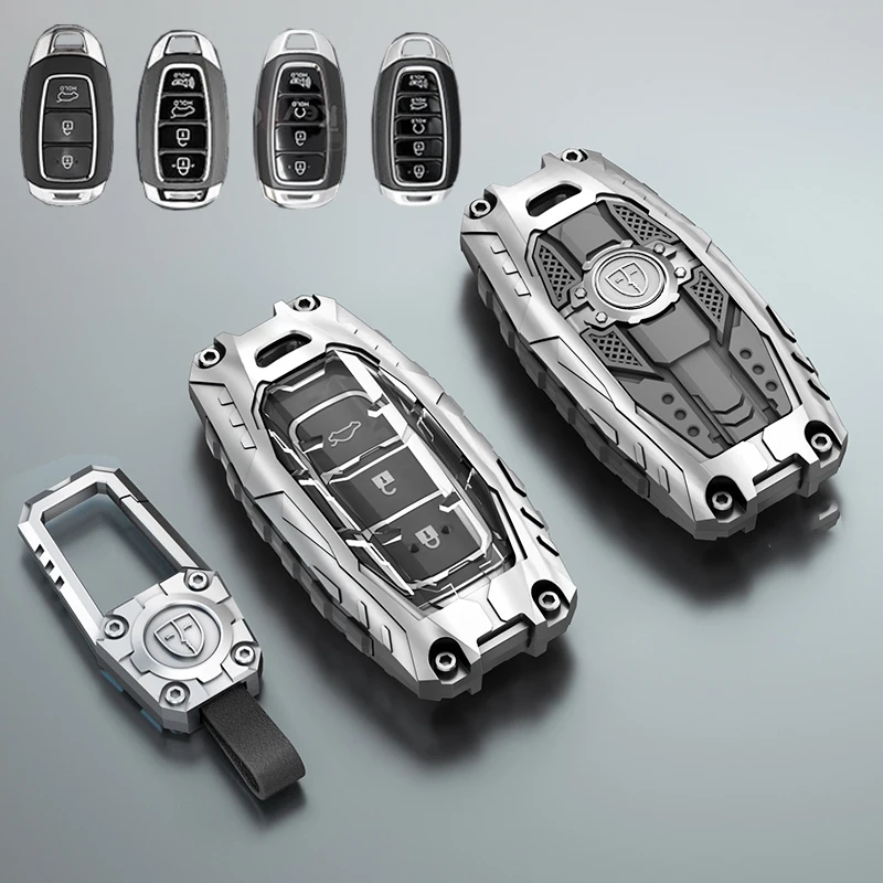 

Galvanized Alloy Silicone splicing Car Key Cover Case For Hyundai Fista I30 I35 I40 Kona Elantra Solaris Grandeur Accent SantaFe