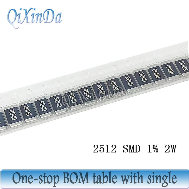 20PCS Alloy Resistor 2512 1% 2W R001 R002 R003 R004 R008 R009 R010 R012 R015 R020 R025 R060 R070 R100 R120 R150 R300 R500 SMD