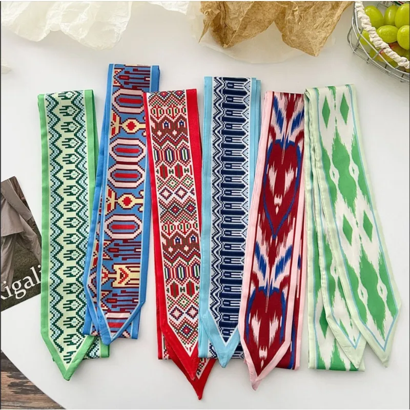 Stylish, slim-cut new vintage-style scarves: for tying bags, hair, or as belts; fashion accessories; scarves and neckerchiefs