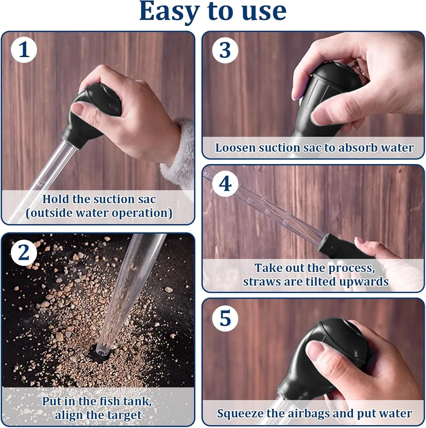 30 ml Aquarium-Abfallentferner – manuelle Tropfpipette zur Fleckenreinigung von Steinen, Zahlen und kleinen Tankbereichen