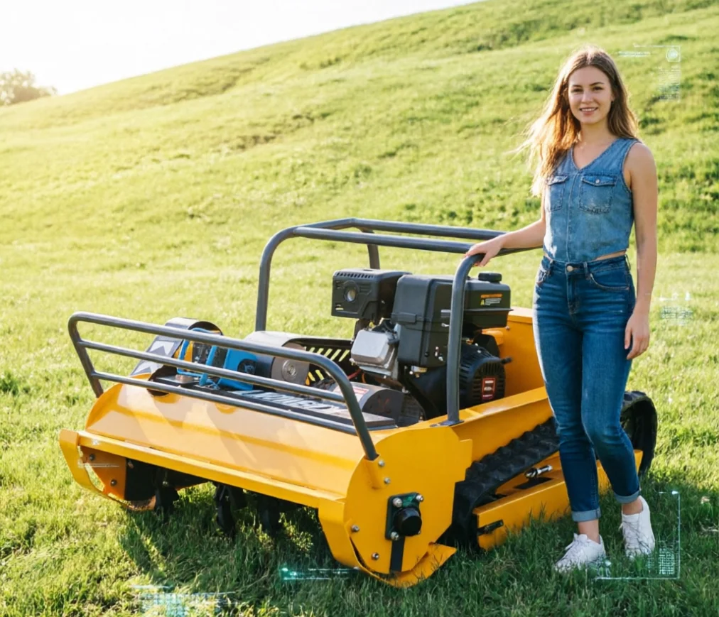

Customized Integrated Remote Control Lawn Mower One Piece Design RC Mower Easy Maintenance