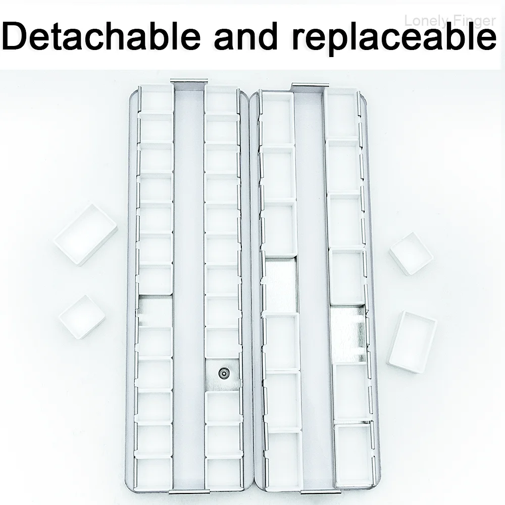 علبة طلاء علب ألوان مائية فارغة لفنان السفر، لوحة ألوان مائية متوسطة مع مقالي 14/26 قطعة