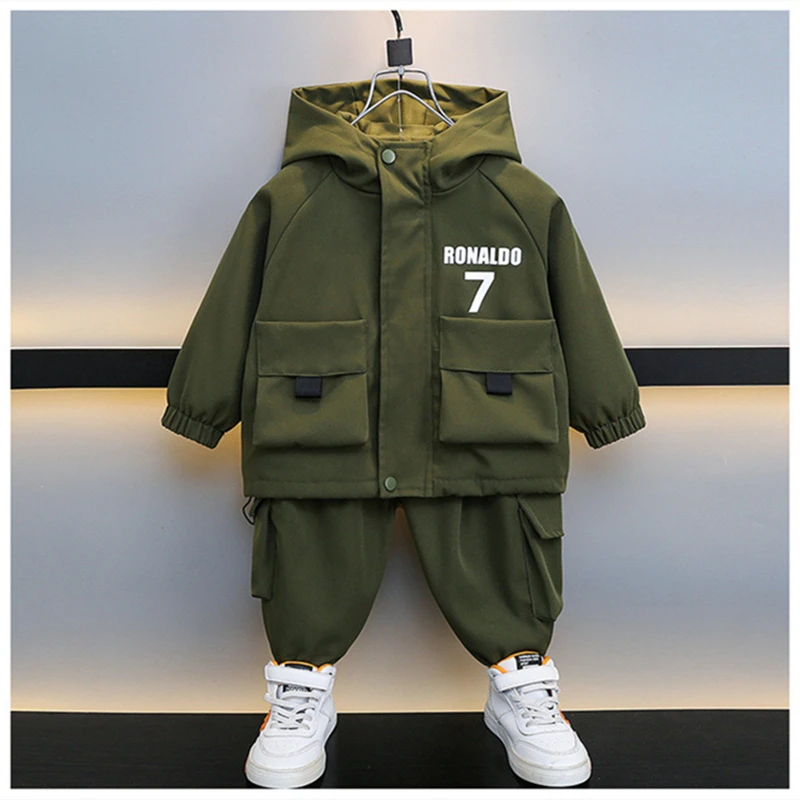 

2-7T spring autumn children kids boys fashion casual coat pants sets suits