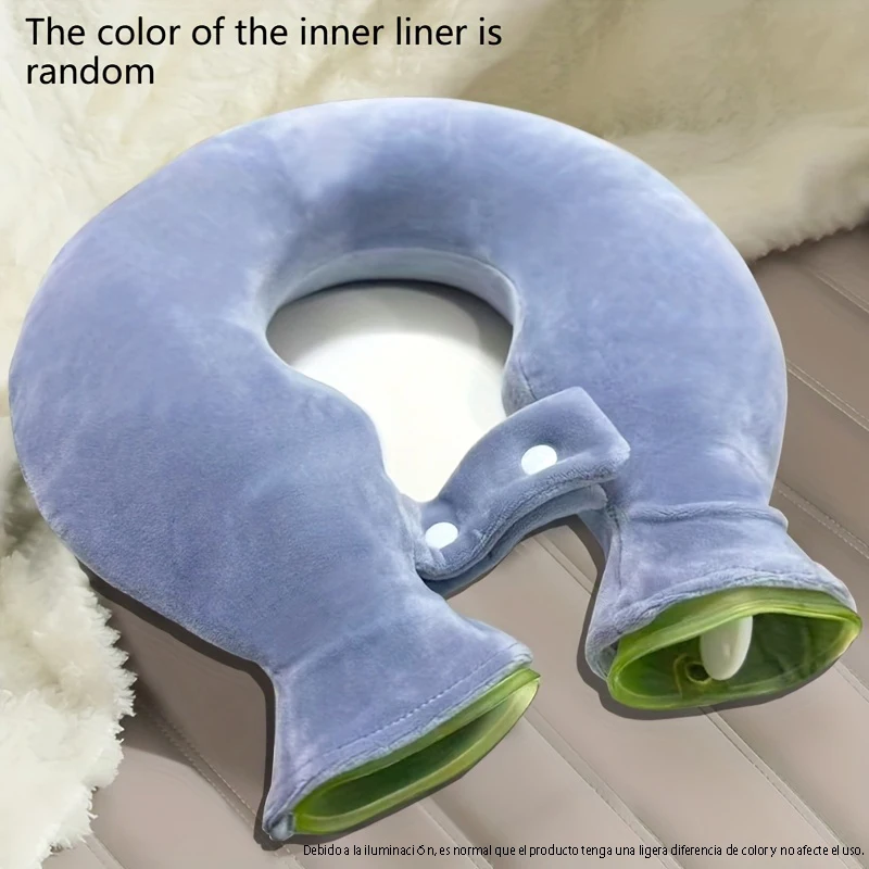 Almohadilla térmica para el cuello de invierno, bolsa de agua caliente en forma de U, Protector de cuello y hombros lleno de agua, Bolsa de agua caliente Calentador de pies