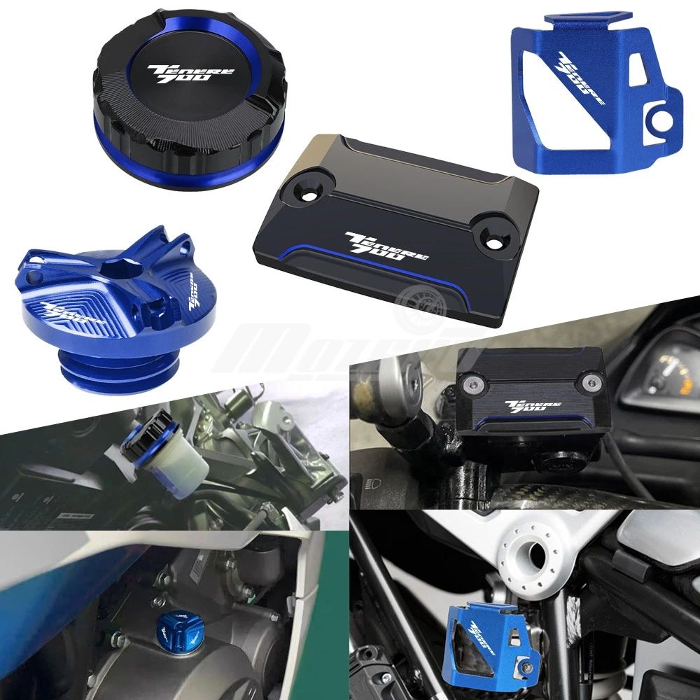 

Motorcycle Front Rear Brake Fluid Reservoir Cap Cylinder Covers For Yamaha Tenere 700 Ténéré700 2020-2021-2022-2023-2024-2025