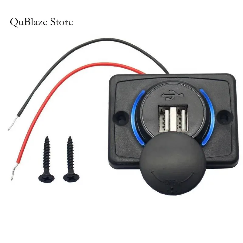 

3.1A Dual USB Socket Quick Charge With Sliding Fast Charger Power Outlet For Car Boat Bus