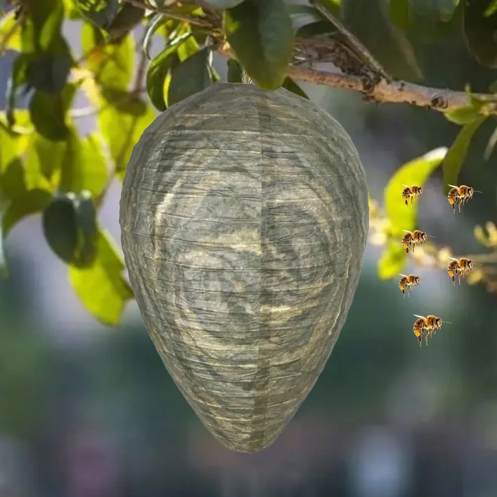 防水ハンギングスワップネスト、防水紙、効果的な偽の蜂、家庭用、beehiveランタン、1個、2個、4個