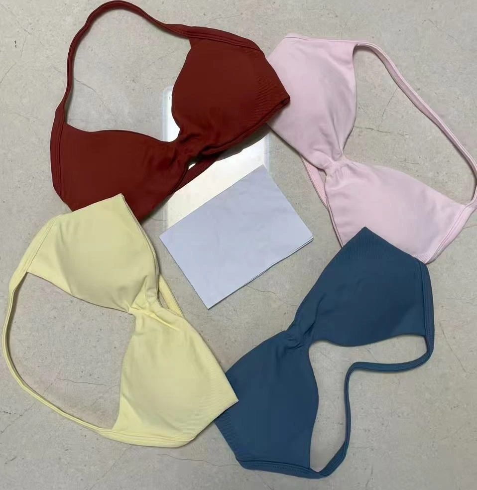 No Logo  New Colour yoga  running sports halter top fitness short sleeved round neck T-shirt  stretch hip lifting shorts set