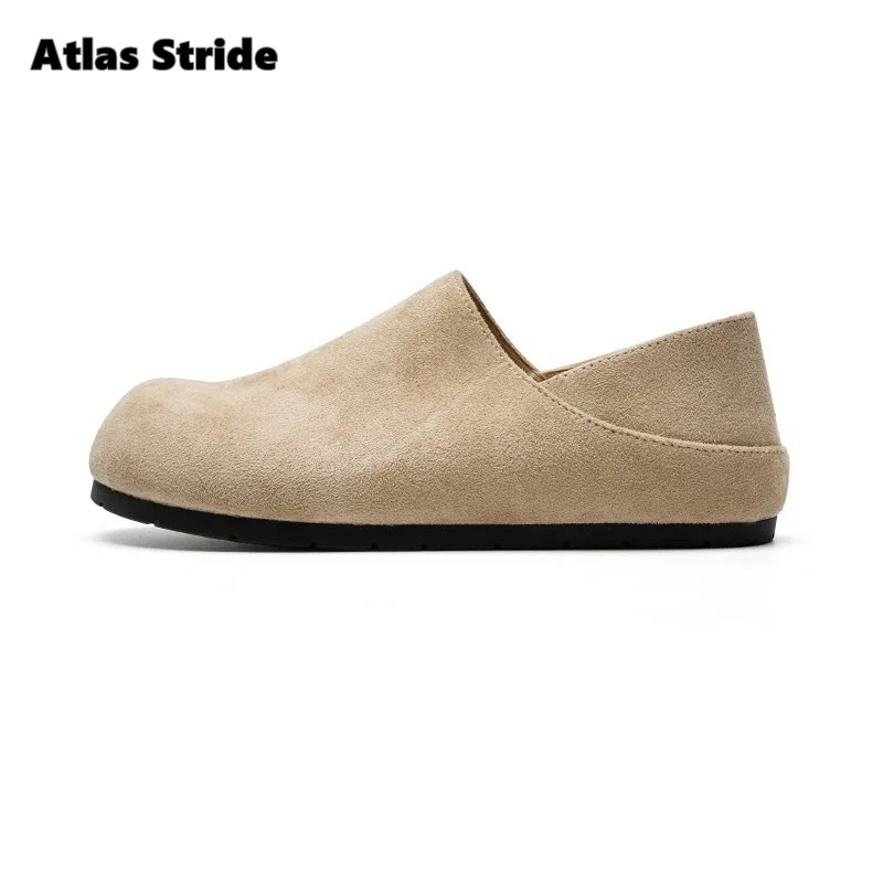 

Women's Beige Suede Slip-On Shoes Foldable Soft Heel Round Toe Breathable Lining Lightweight Non-Slip Sole Comfortable Shoes