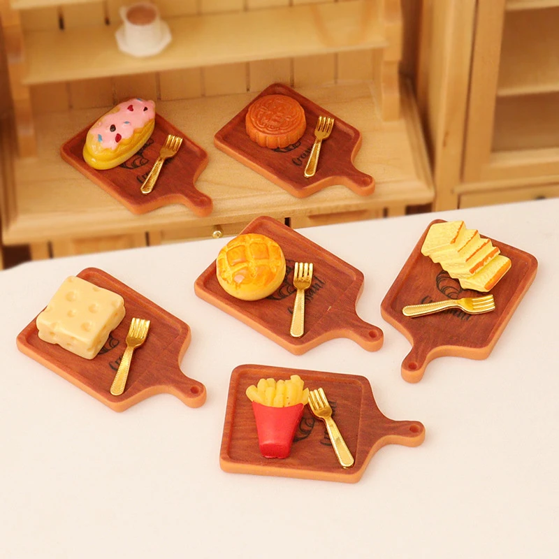 1 Set Dollhouse Miniature Breakfast Mini resin Bread Food Toy For Children Dollhouse Kitchen Decoration Toys Accessories