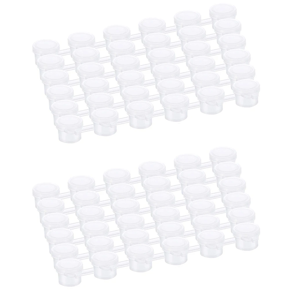 QWE-60 Strips 180 Pots Paint Pots Strips 3 Ml Mini Paint Pot Empty Paint Cups Crafts Plastic Storage Containers