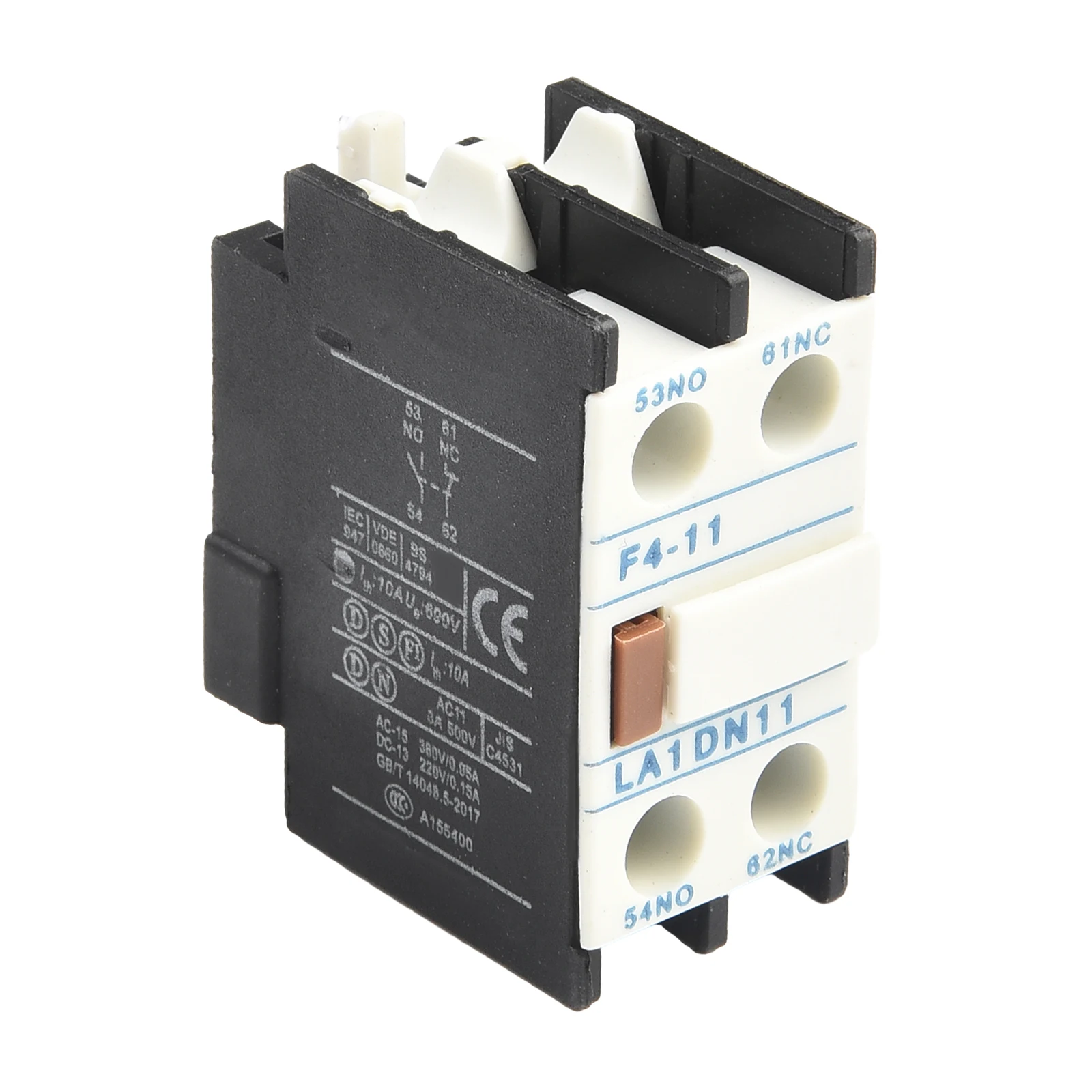 1NO1NC Auxiliary Contact for CJX2 AC Contactor 10A Heating Current Flame Retardant Shell Easy Manual Reset Function