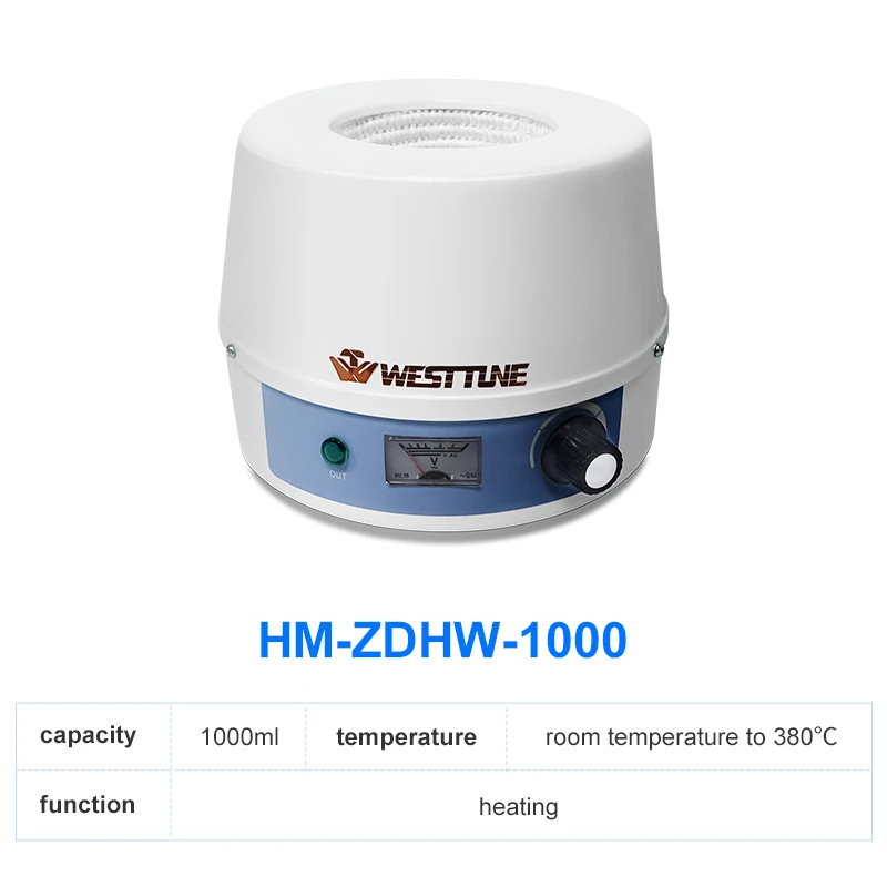 Westtune Digitale elektrische verwarmingsmantel laboratoriumapparatuur met thermische regelaar 220v 250/500/1000ml