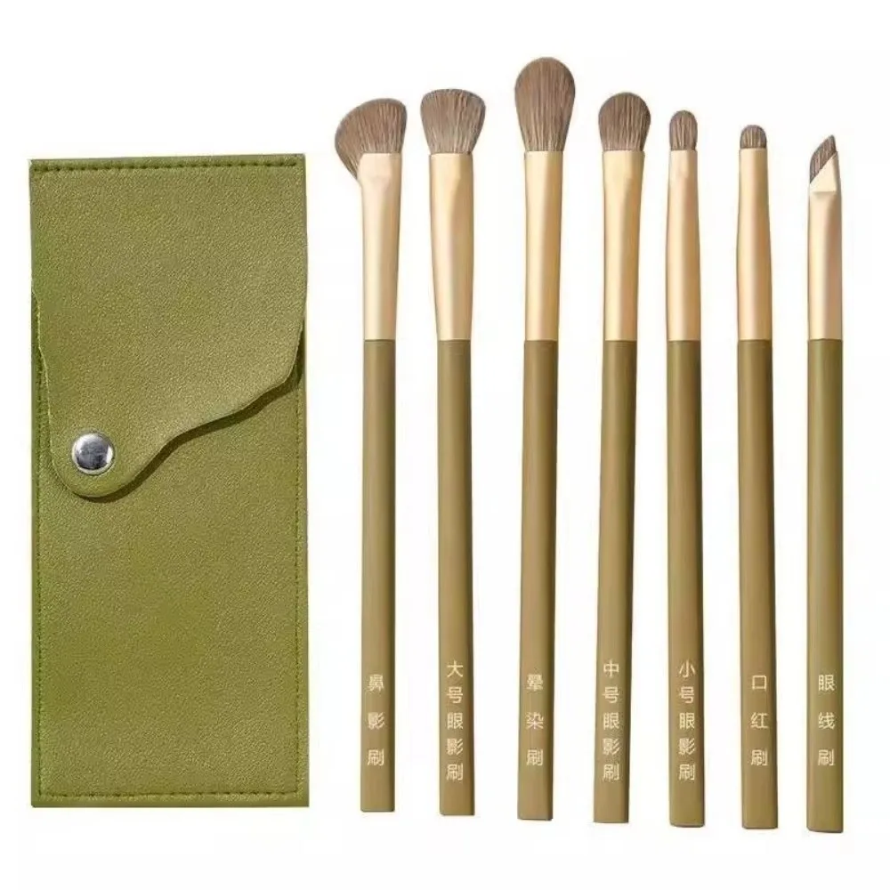 7 pçs conjunto escova macia pincéis de maquiagem dos olhos conjunto sombra escova detalhe escova cosméticos pincéis nariz sombra escova ferramenta de maquiagem feminino