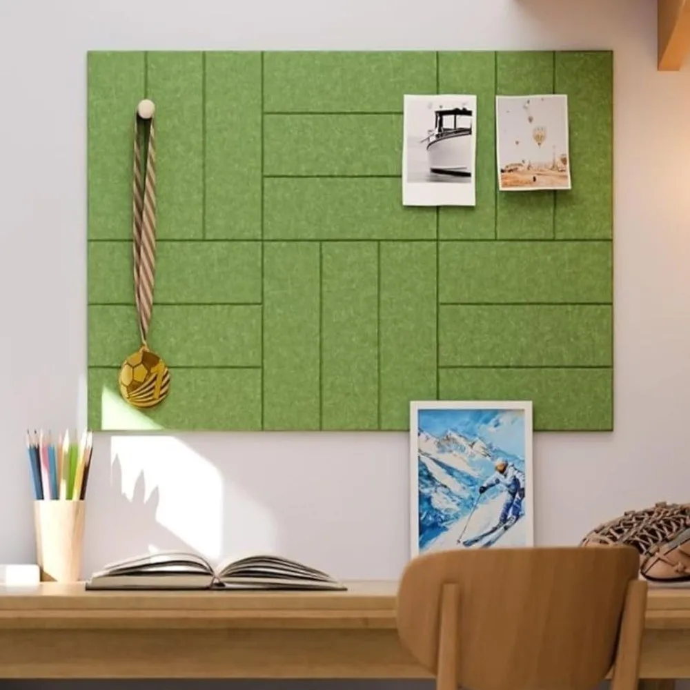 Self Adhesive Felt Acoustic Panels Vertical Stripe Polyester Felt Pinboard Tiles Removable Noise Reduction Memo Board