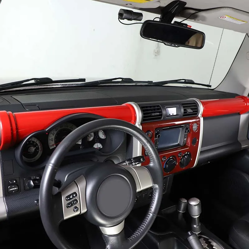 

Suetlcoity For FJ Cruiser 2007-2021 ABS Carbon Fiber Car Center Console Dashboard Cover Frame Trim Interior Car Accessories