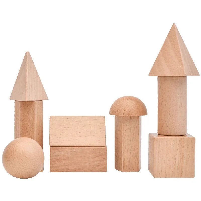 حقيبة أونتيسوري الغامضة ألعاب خشبية حسية كائنات أشكال هندسية لون الخشب الطبيعي خشب متين عمرها 3 سنوات #5