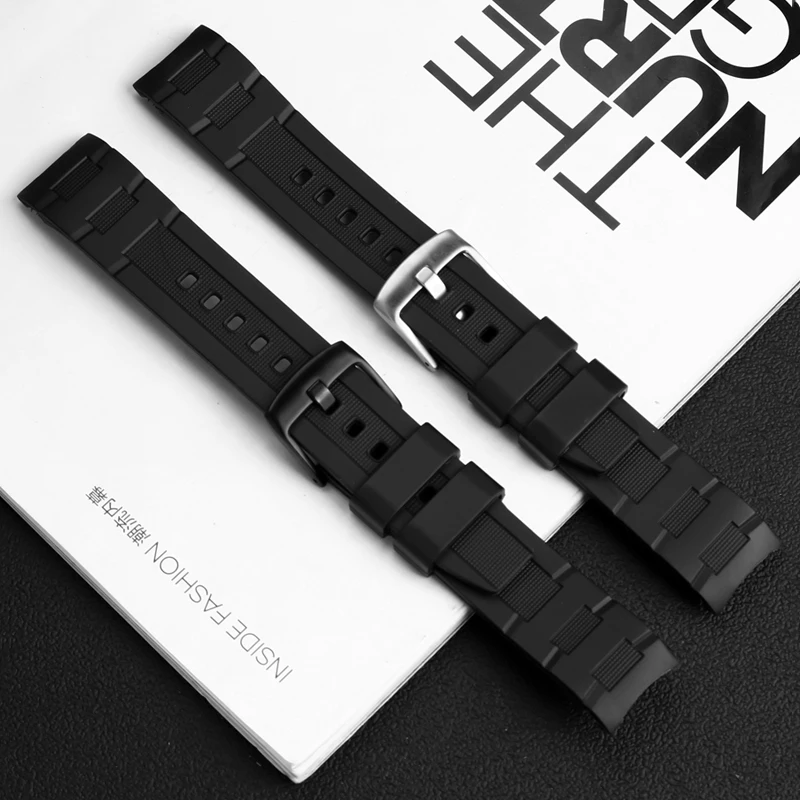 EFR-303 Silicone Rubber Watchband 22mm For Casio 5468 EDIFICE EFR-304 EFR-516PB EFR-516 Bracelet Waterproof Sport Watch Strap view 3