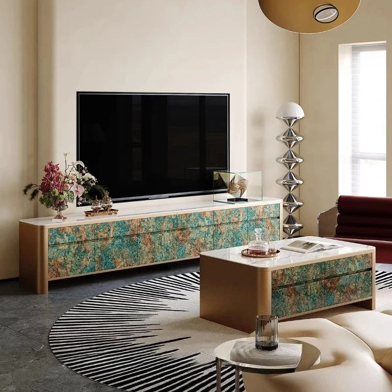 Home Luxury modern Italian light Tv cabinet coffee table tv stand monitor stands living room furniture for rooms TV panel