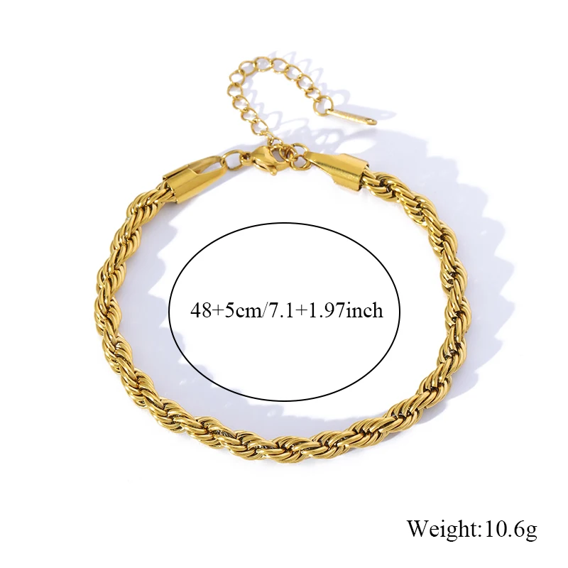 EILIECK 316L Edelstahl Wasserdicht Metall 18K Vergoldete Kette Halskette Armbänder Set Damen Mode Schmuck Bijoux – Detail 7