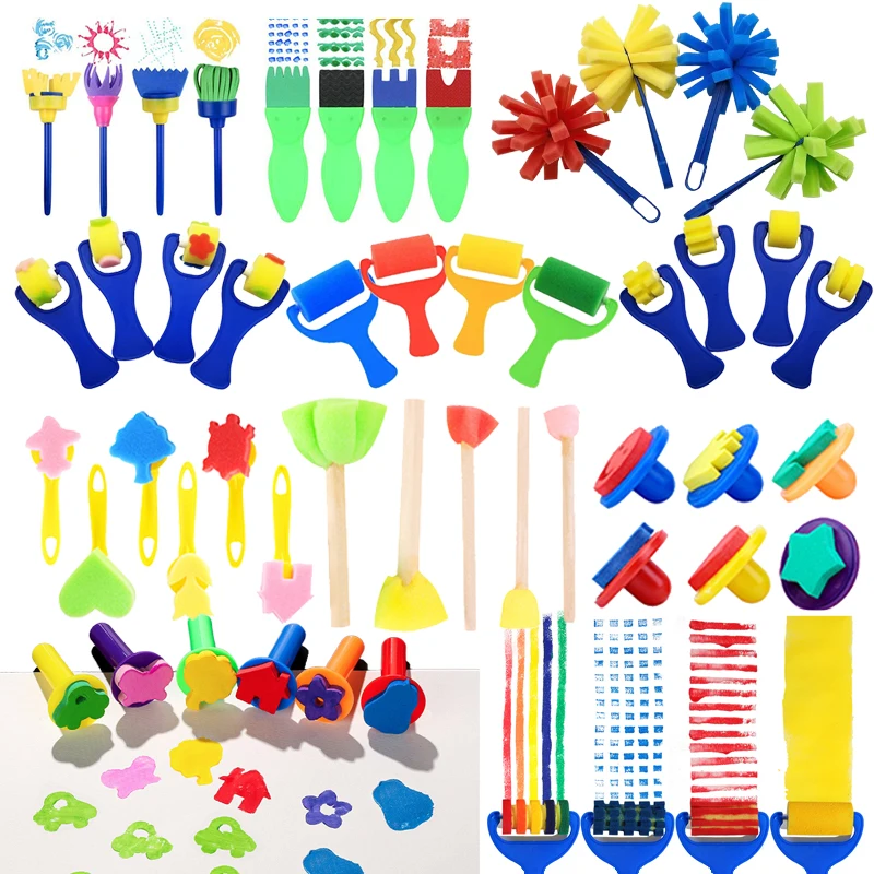 اللوحة الطباعة الإسفنج فرشاة مكتب ثقافة اللوازم التعليمية الفن الحرفية أدوات الرسم الكتابة على الجدران الأسطوانة ختم Stamps TMZ