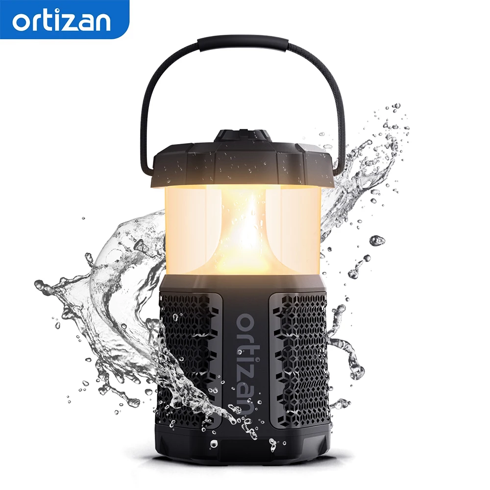 Ortizan Outdoor Bluetooth Speakers, IPX7 Waterproof Wireless Lantern Speaker Party with Bluetooth 5.3, LED Light,Power bank,USB