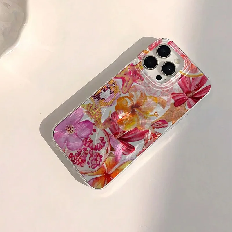 Handyhülle für iPhone 17 13 12 11 16 15 14 Pro Max 16E XS X XR 7 8 Plus Niedliches Rosa Herz Seestern Korallen Quallen Muster Cover – Detail 12