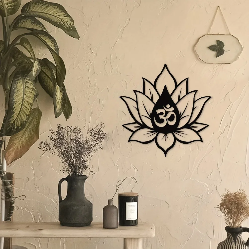 3D Lotus Mandala Metal Wall Art - Symbolic Living Room, Iron Art, Wall decoration, Wall Hanging with Lotus Flower Design