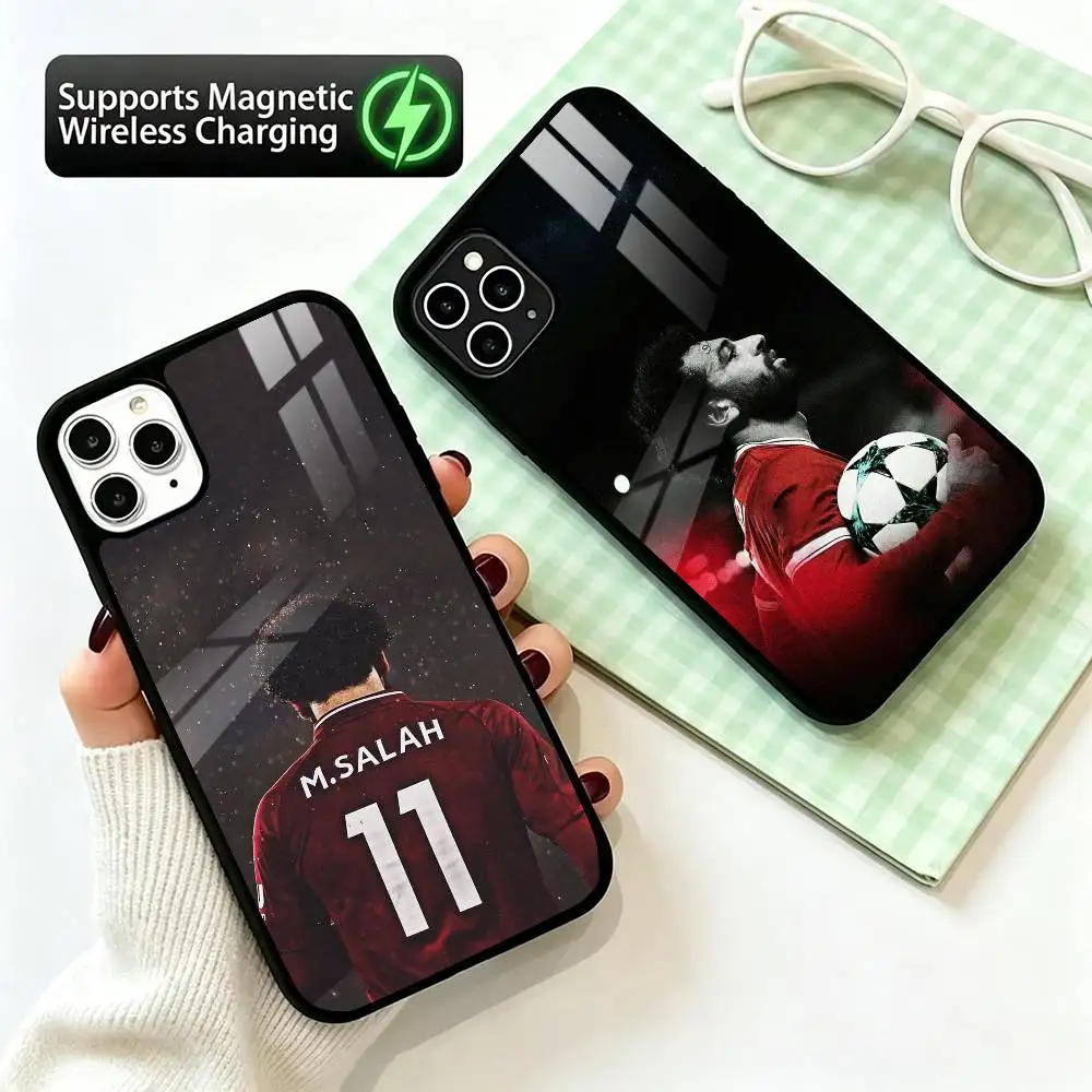 Football M-Mohamed S-Salah  Phone Case For iPhone17,16,15,14,13,12,11 Plus,Pro Supports Magnetic Wireless Charging
